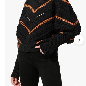 Joe's Jeans Black and Orange Chevron Sweater